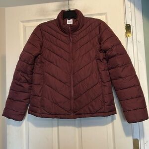 Gap Puffer Jacket Size Large Burgundy